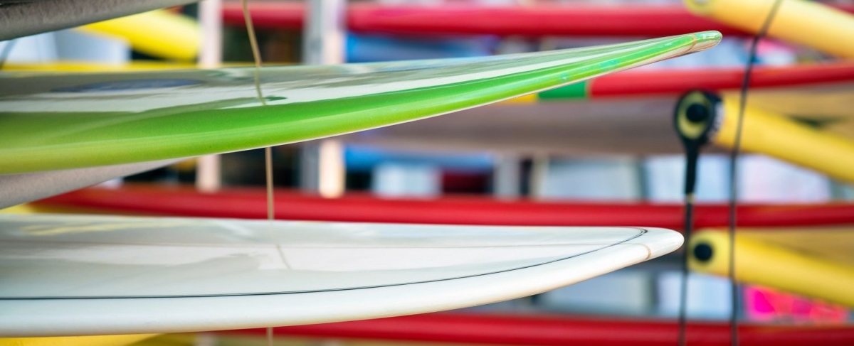 Surfboards close up.