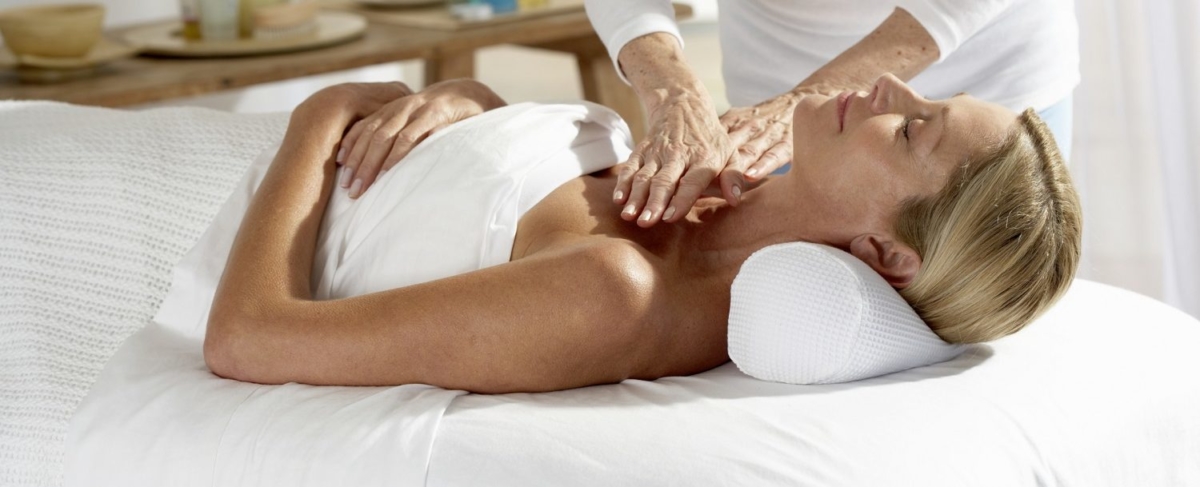 Woman getting a massage.