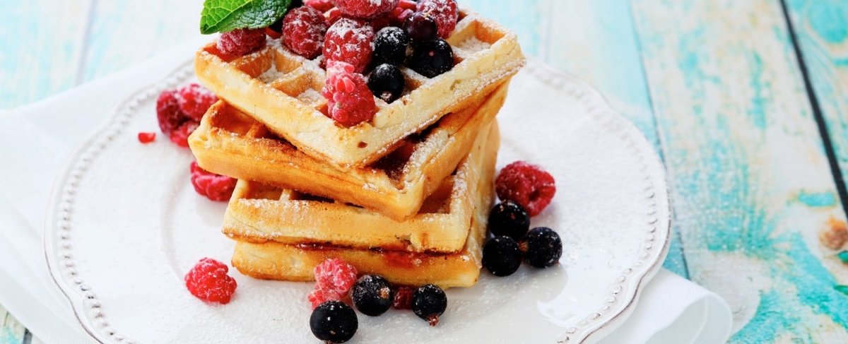 Waffles with berries.
