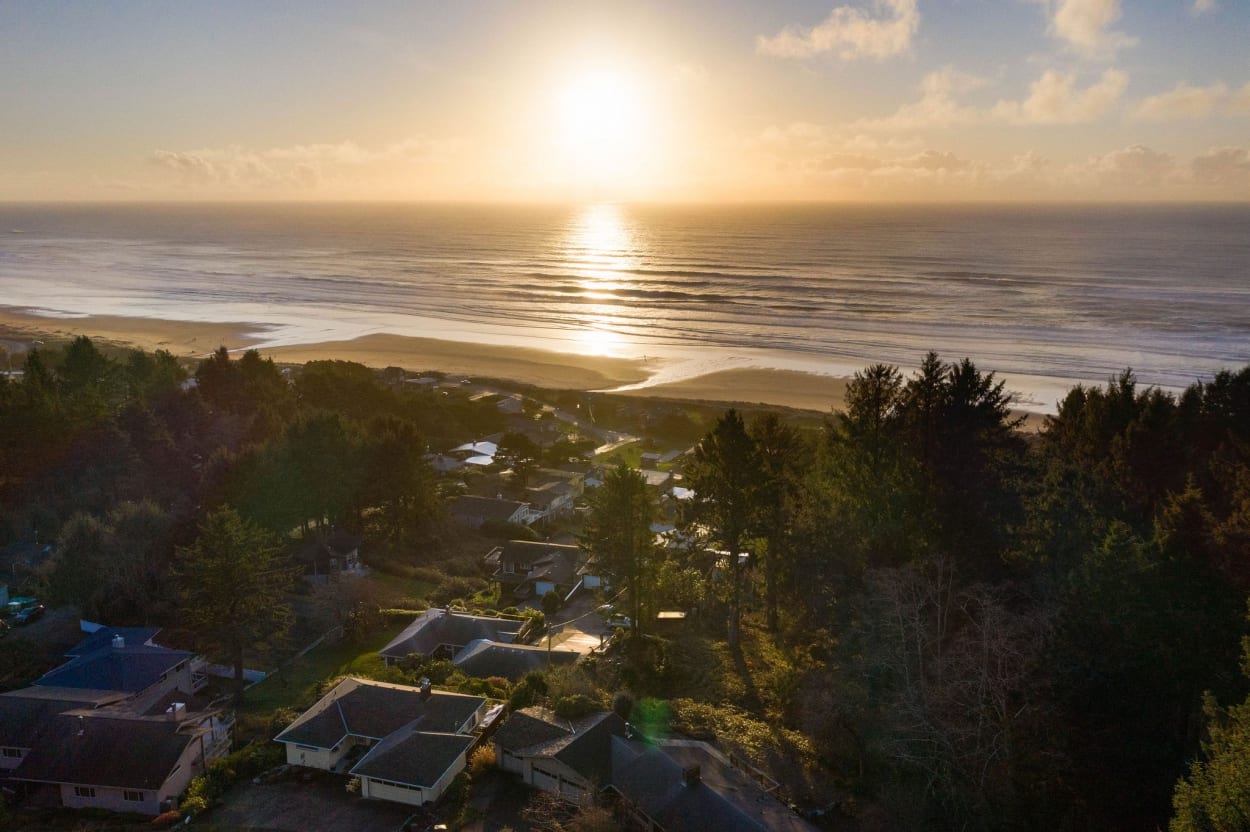 Sunset over the ocean