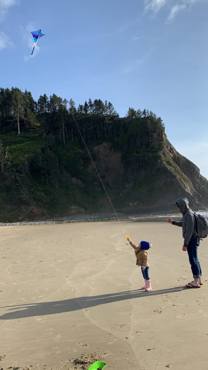 Child flying a kite