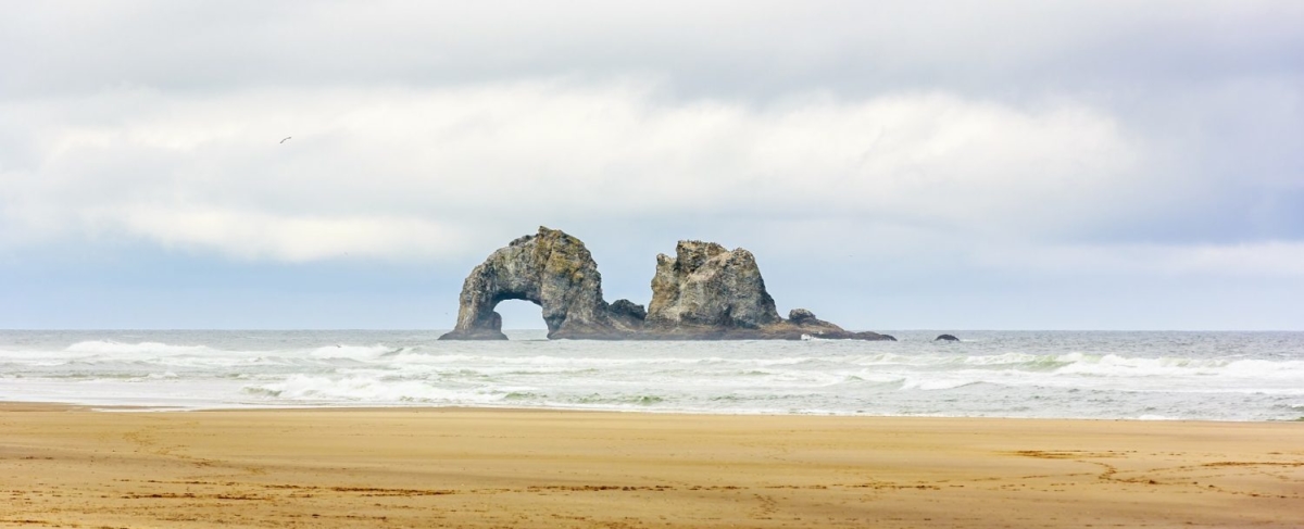 Twin rocks at Rockaway Beach.